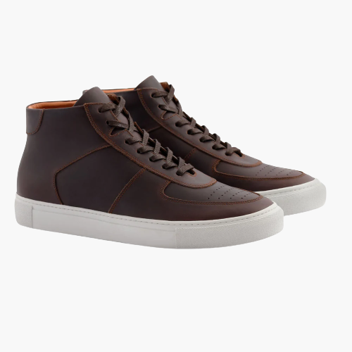 Cloewood Men's Pull-Up Leather High-Top Sneaker