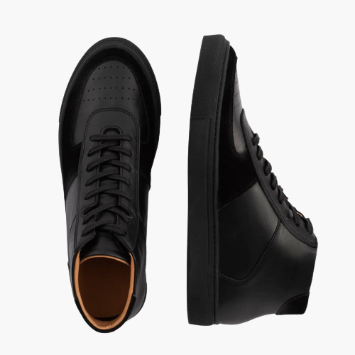 Cloewood Men's Full-Grain Leather & Suede High-Top Sneaker
