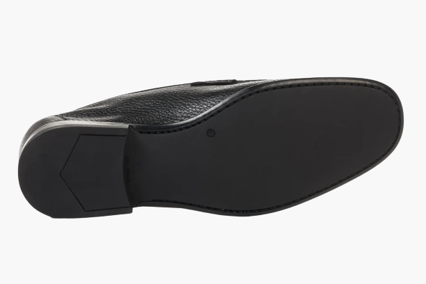 Cloewood 6'' Men's Pebbled Leather Bit Loafers Shoes - Black