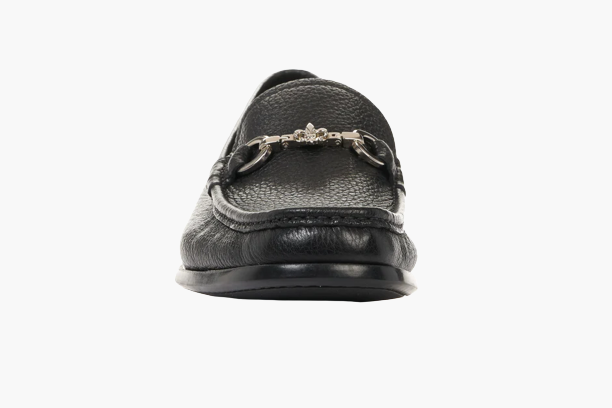 Cloewood 6'' Men's Pebbled Leather Bit Loafers Shoes - Black