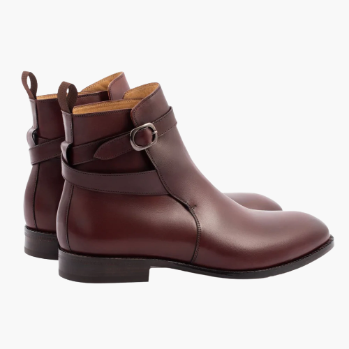 Cloewood Men's Full-Grain Leather Big & Wide Jodhpur Boots - Burgundy