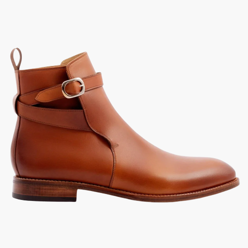 Cloewood Men's Full-Grain Leather Big & Wide Jodhpur Boots - Tan Brown