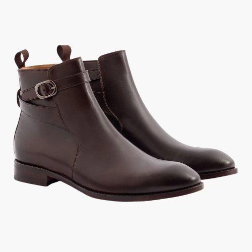 Cloewood Men's Full-Grain Leather Big & Wide Jodhpur Boots - Brown